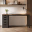 Bureau d'ordinateur 47 po avec 5 tiroirs et armoire réversible, bureau rustique et personnel avec rangement, table d'écriture moderne pour petits espaces