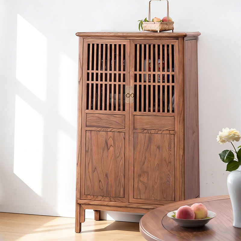 Buffet décoratif rétro en bois de noyer massif