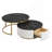 Modern Round Nesting Coffee Table Fluted With Drawer In Black & Gold In 27.6"