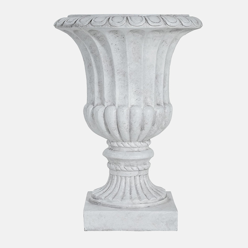 Urne de jardin pour l'extérieur, blanc antique, Blanc antique