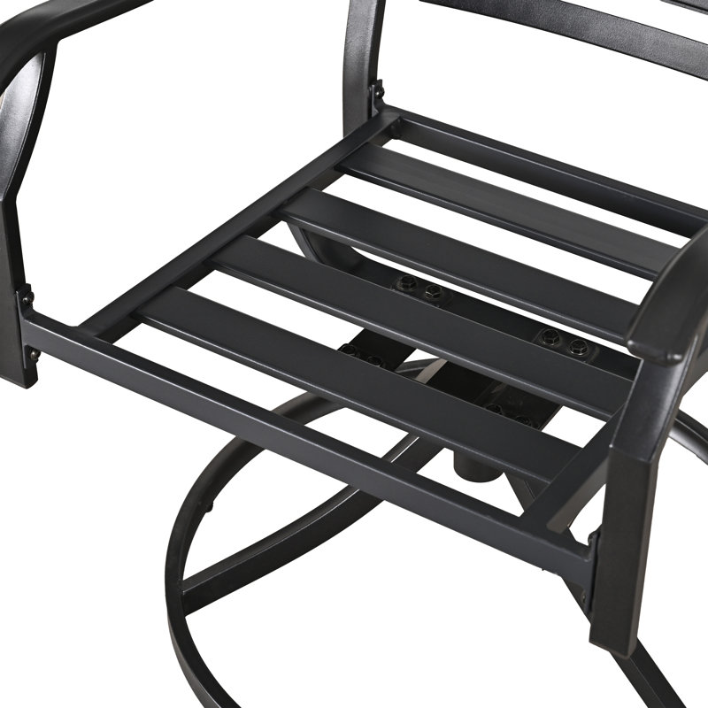 Chaise de patio pivotante avec coussin Rusi, Beige