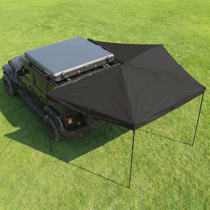 Auvent 270 ° côté voiture, abri coulissant de 6,6 pi avec revêtement occultant, imperméable pour VUS et camion