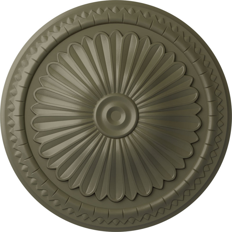 Médaillon de plafond Endurathane Alexa, DE 15 po x P 1 3/4 po (convient aux auvents jusqu'à 3 po), finition pierre spartan peinte à la main