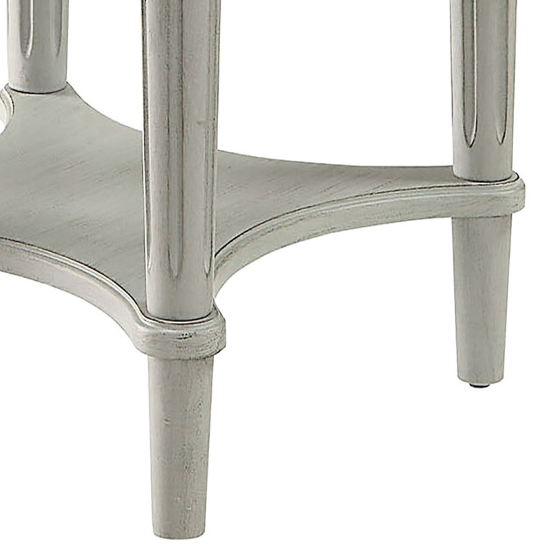 Table de bout antique en ardoise avec tablette inférieure - Décoration de chambre à coucher de style rustique
