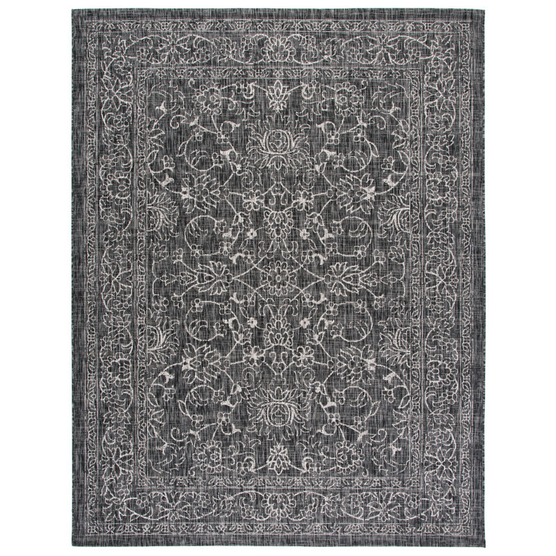 Abhik Indoor/Outdoor Rug, Black / Ivory, Rectangle 235 x 330 cm