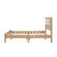 Cadre de lit en bois d'hévéa massif avec tête de lit rembourrée, pieds de soutien centraux, tailles Twin-XL / Full / Queen, noyer / naturel / brun, sommier non requis-803014839-803014824