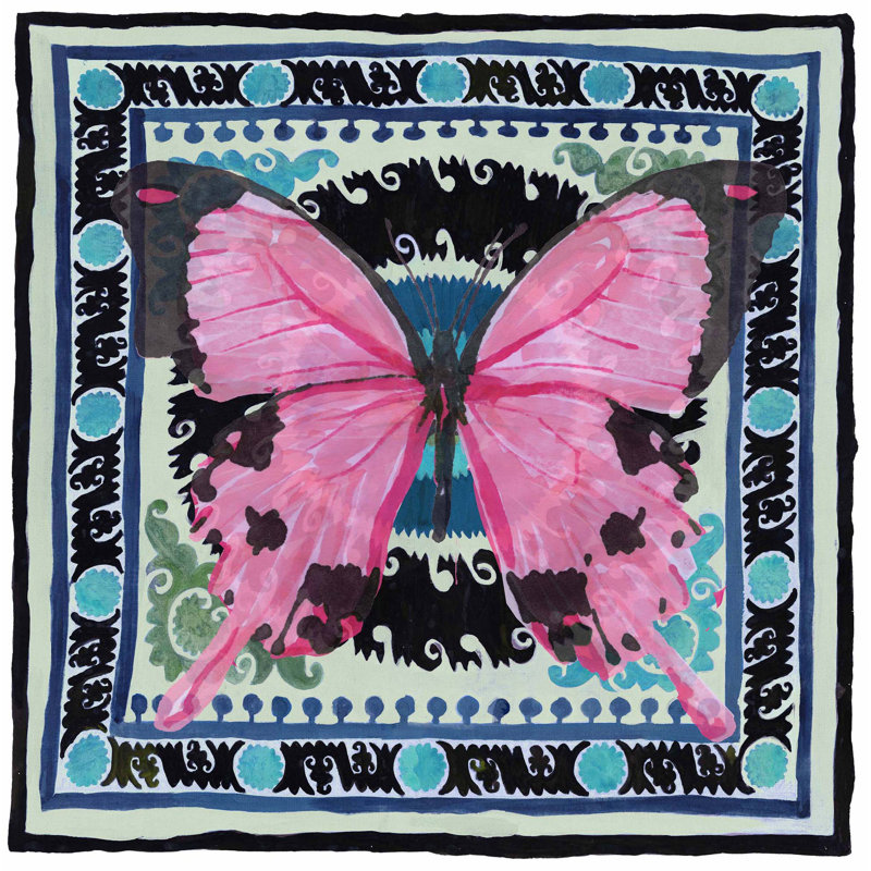 Boho Butterfly 2 Print, 31" H x 31" W, No Frame