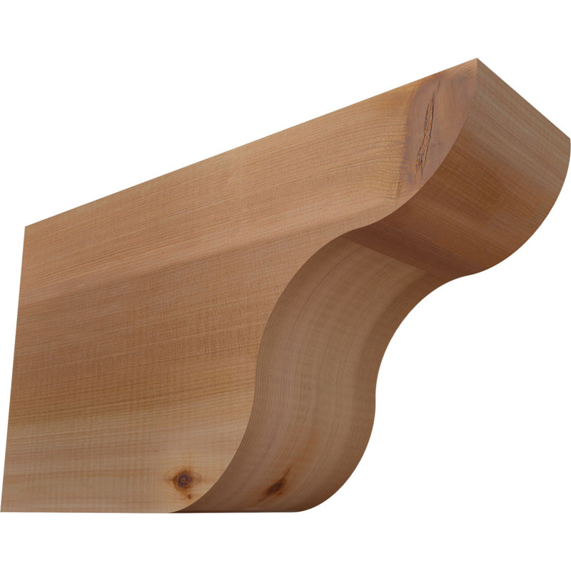 Queue de chevron lisse Carmel, Cèdre rouge de l'Ouest, 10"H x 5 1/2"W x 18"L