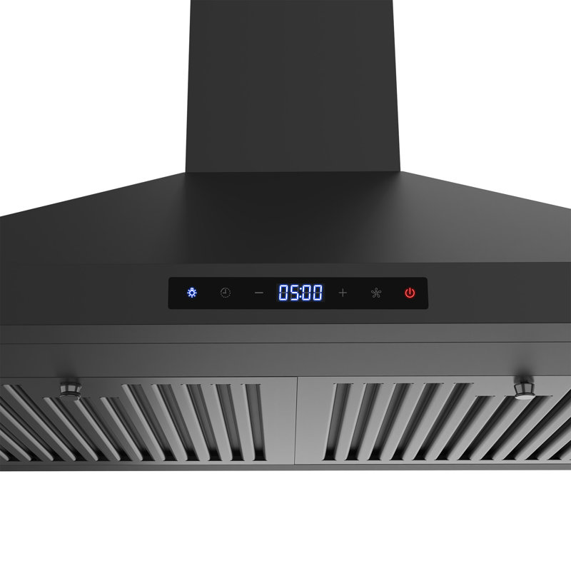 Cosmo 30 in. Vista Collection Ducted Wall Mount Range Hood, Touch Controls, LED Lights, Permanent Filters, Matte Black
