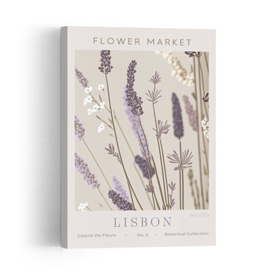 Purple Lavender Blooms Delicate Lavender Lilac Flower Nature Wall Art Print 1 Piece Wrapped Canvas Wall Art