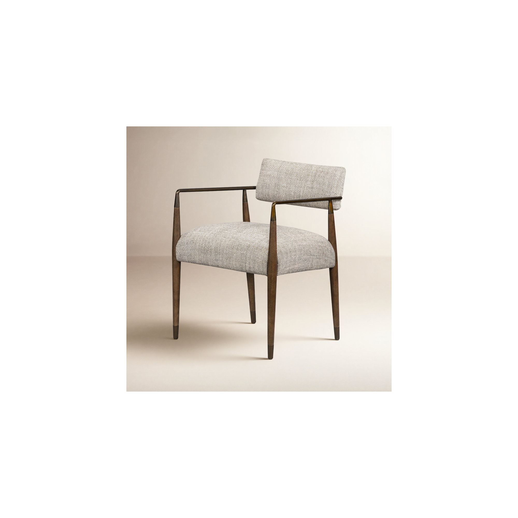 Damari Upholstered Arm Chair, Thames Coal, Sierra Brown/Aged Bronze