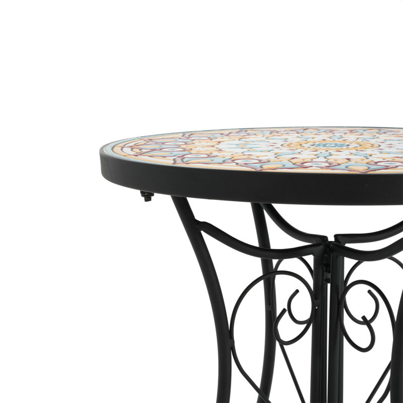 Table d'appoint ronde en céramique pour l'extérieur