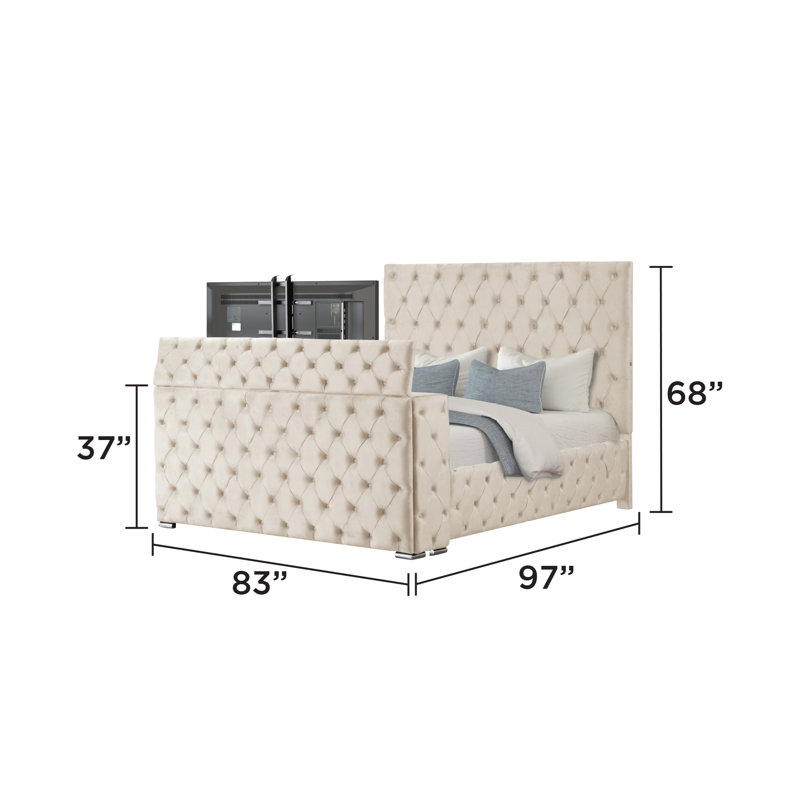 Ensemble de chambre à coucher 5 pièces Mikilah, Très grand, Beige