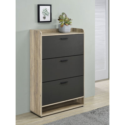 Armoire à chaussures en bois d'ingénierie à 3 niveaux Kyla