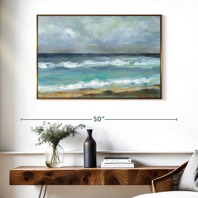 Jour de la mer, Cadre flottant doré, 40 po x 27 po