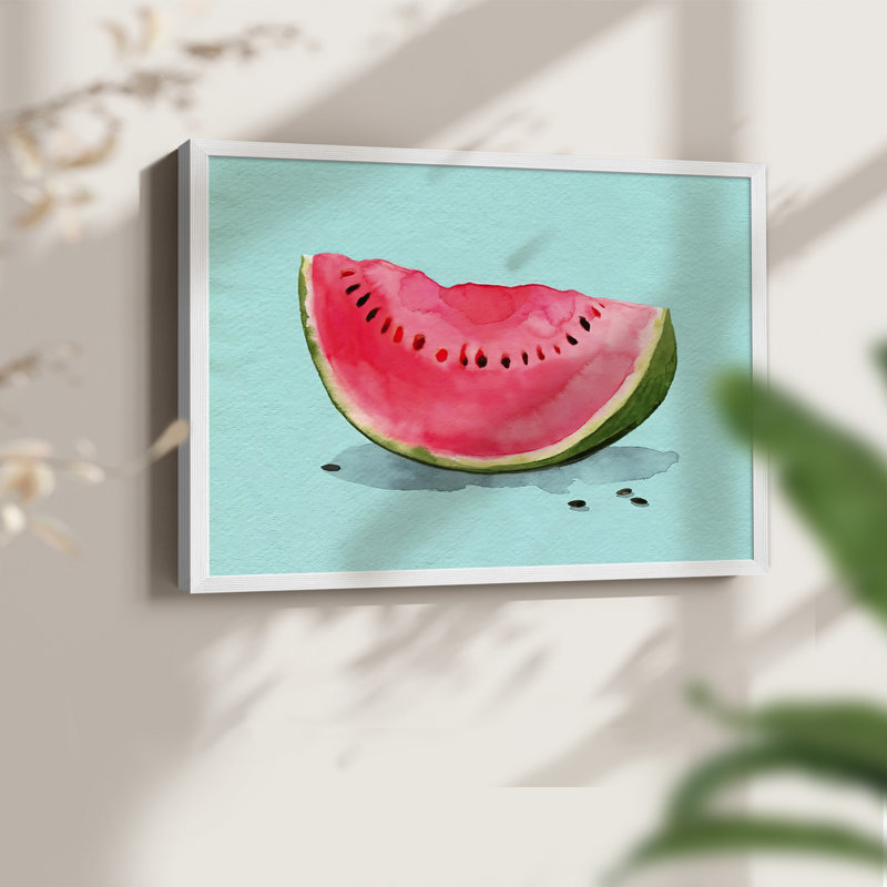Summer Watermelon I - Reproduction encadrée - Restickable, H 8 po x l 10 po, Blanc