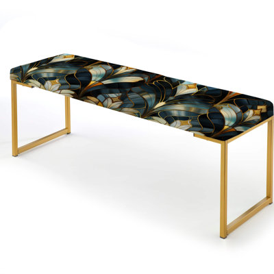 Upholstered Gold Bench