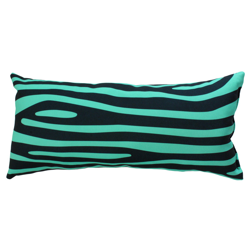 Animal Print Reversible Throw Pillow, Teal/Black