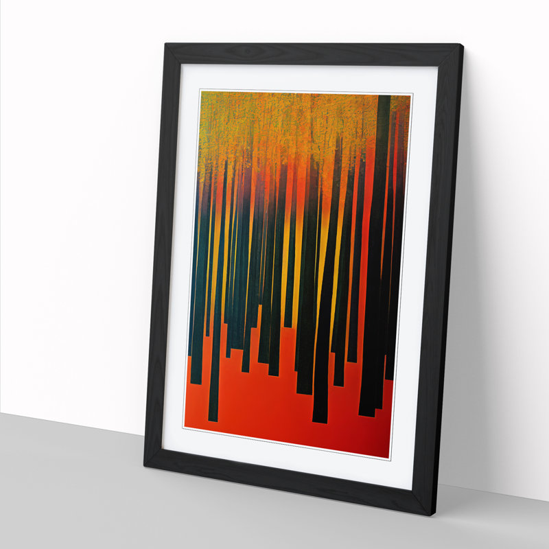 FRM-V0523-150X Autumn Forest Vol.7 - Single Picture Frame Print, 64cm H x 46cm W x 2cm D, Black Framed