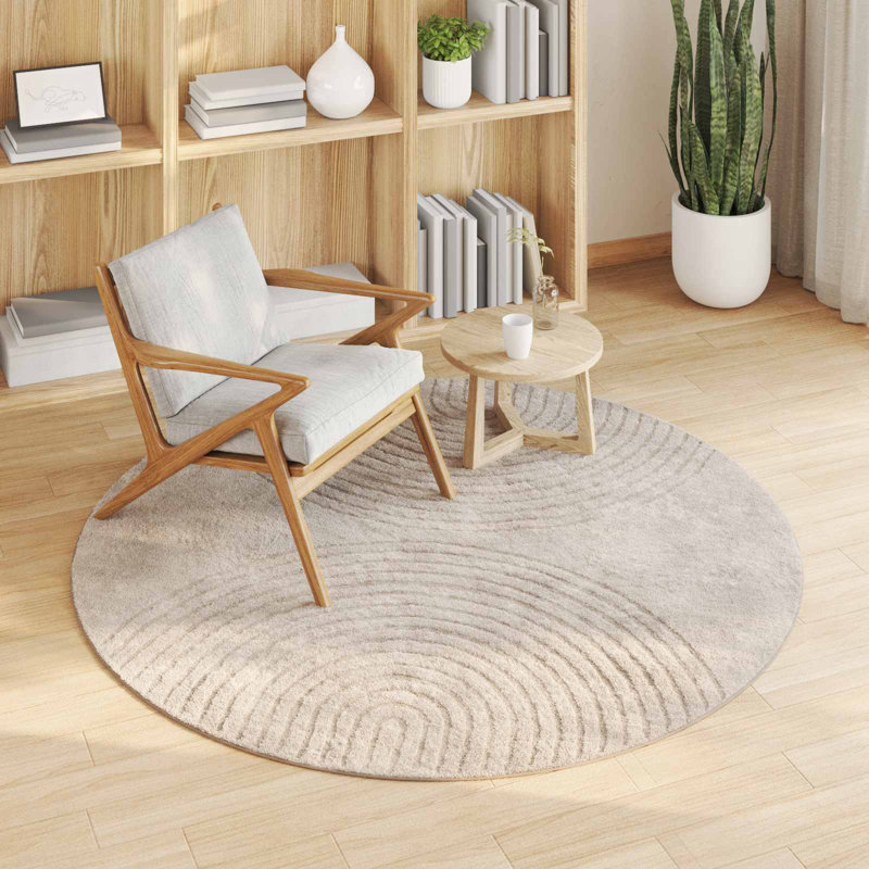Modern Indoor Rug, Beige, Round 160 cm