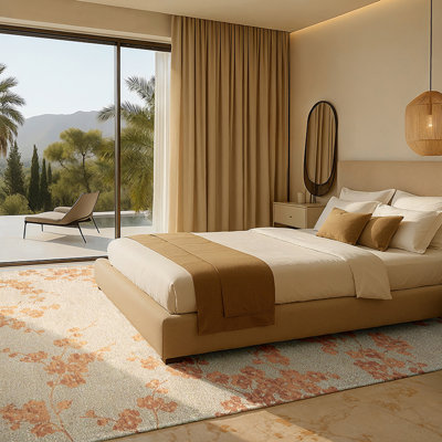 Rectangle Abstract Jacquard Indoor / Outdoor Washable Area Rug