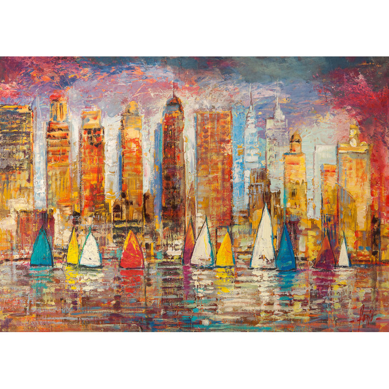 Sailing In New York by Luigi Florio - Wrapped Canvas Art Prints, 70cm H x 100cm W x 4cm D