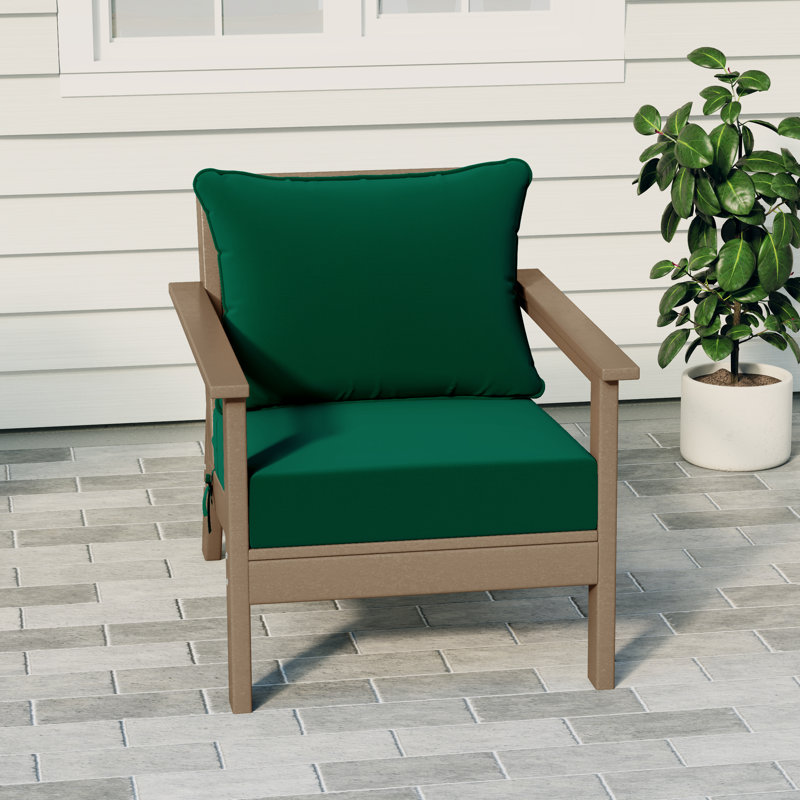 Chaise avec coussins Hydea, Bois patiné, Vert