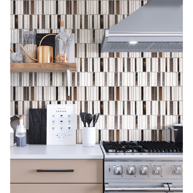 4" x 1" Glass Mosaic Wall & Floor Tile