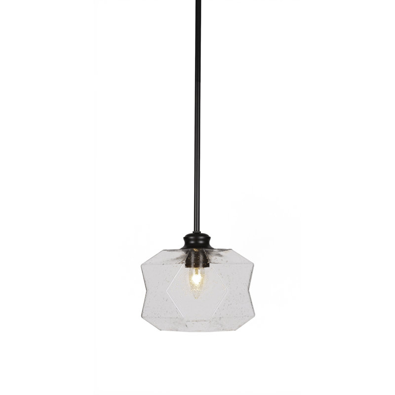 Luminaire suspendu 1 tige Rocklin, À bulles, Noir mat