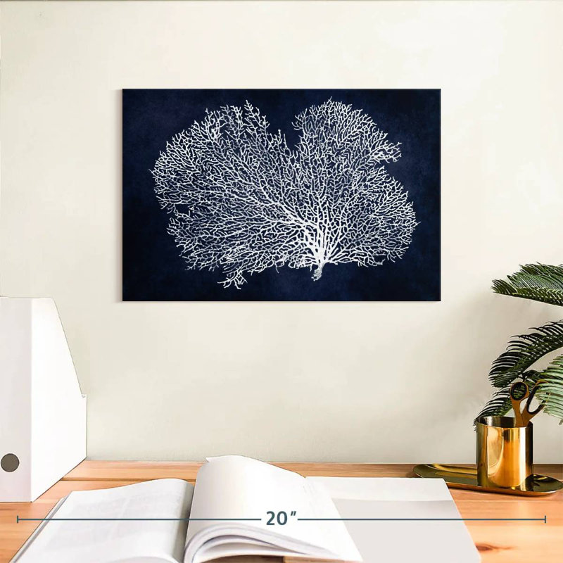 Sea Fan On Indigo Blue II, H 8 po x l 12 po