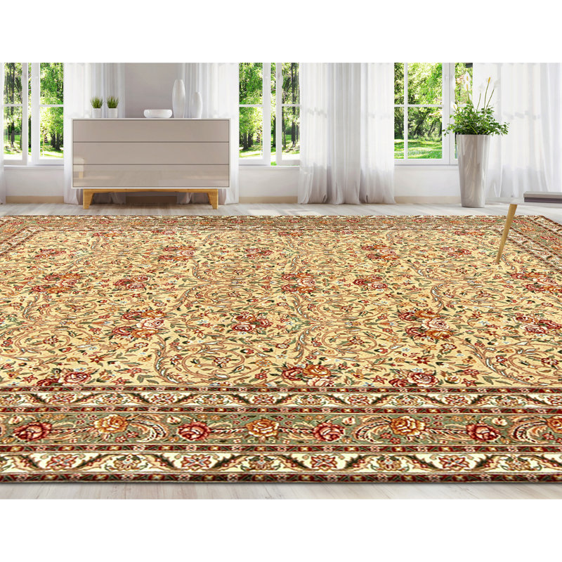 Tapis rectangulaire en laine noué à la main