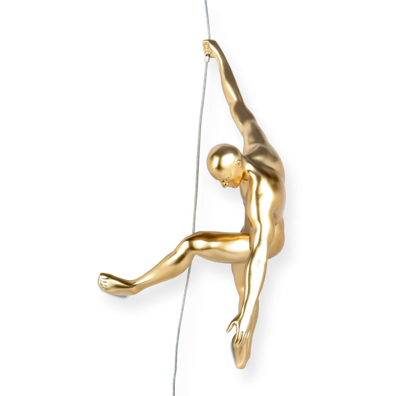 Handmade Modern People Wall Decor on Resin, Gold