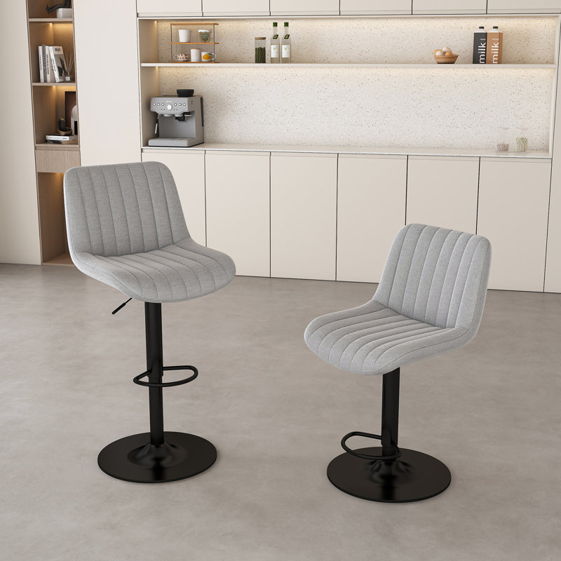 Ensemble de 2 tabourets de bar pivotants modernes avec hauteur réglable et dossier ergonomique