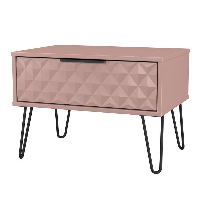 Talita End Table, Pink/Black