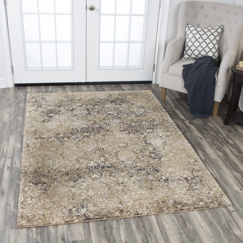 Thora Wool Floral Indoor Rug, Rectangle 3' x 5'