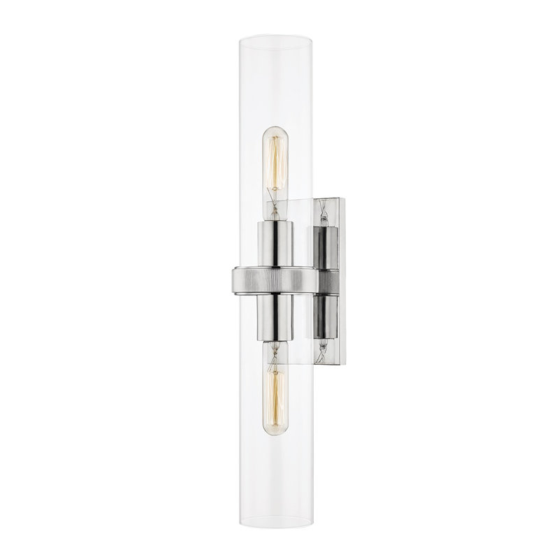 Briggs 2 Light Wall Sconce, Polished Nickel