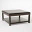 Grand banc repose-pieds carré, similicuir, table basse avec support
