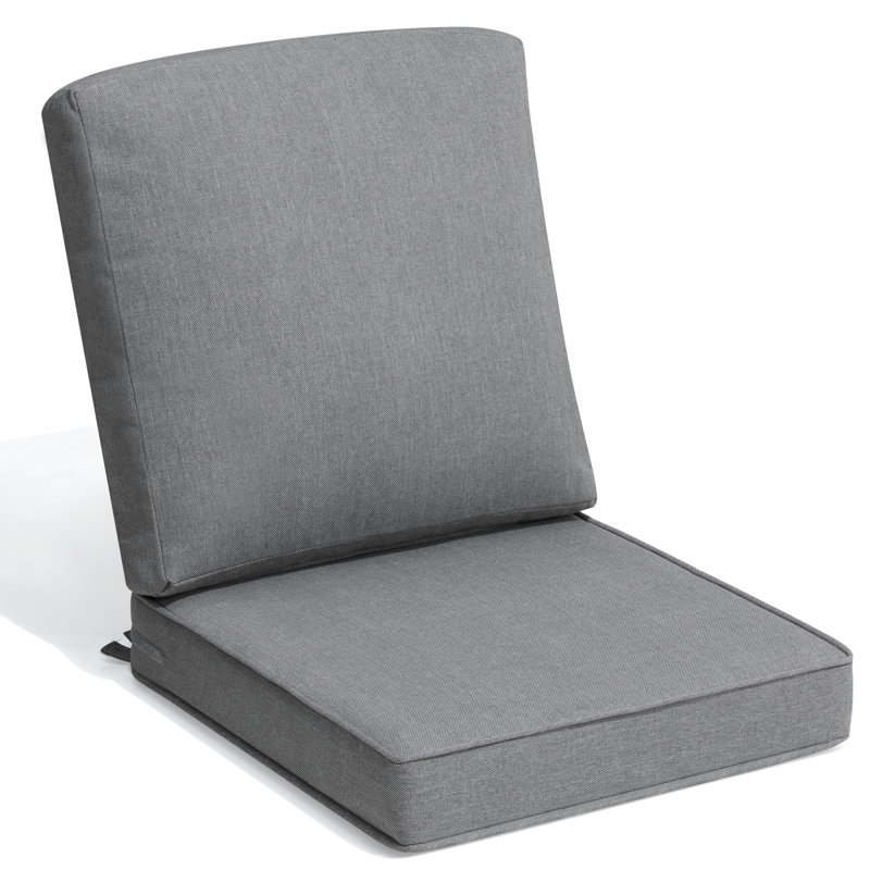  Ebern Designs 21'' W X 22'' D X 3.5'' H Outdoor Seat / Back Cushion, Light Gray, 1