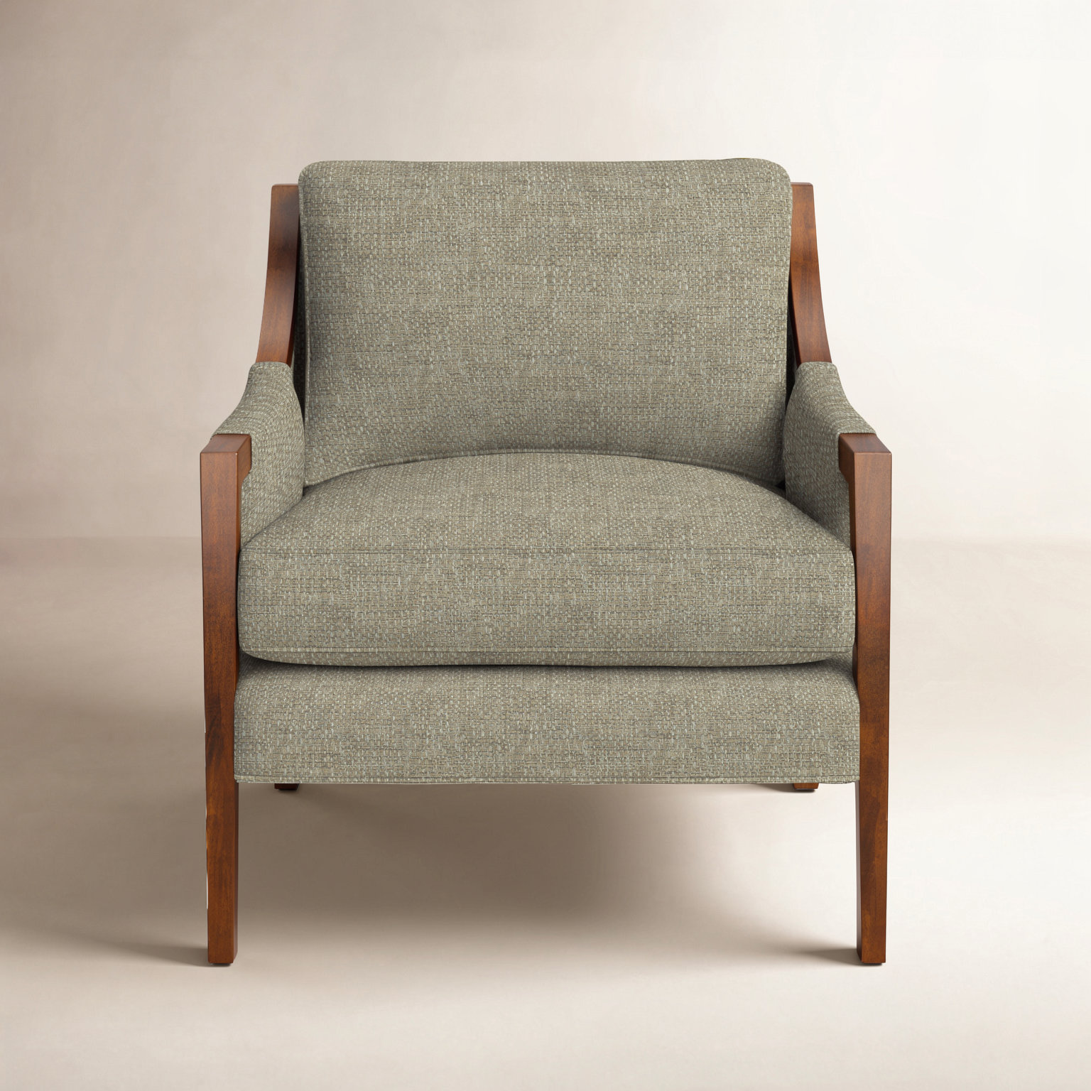 Mikel Upholstered Armchair, Drusky Sand Performance