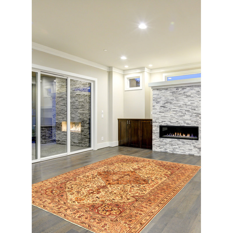 Tapis unique en laine noué à la main de style années 1990 de 6 pi 6 po x 9 pi 8 po Gulsum