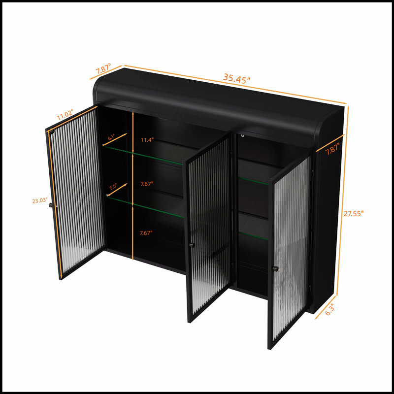 Armoire de rangement arquée à porte en verre avec esthétique moderne et rangement spacieux, parfaite pour toute pièce de votre maison.