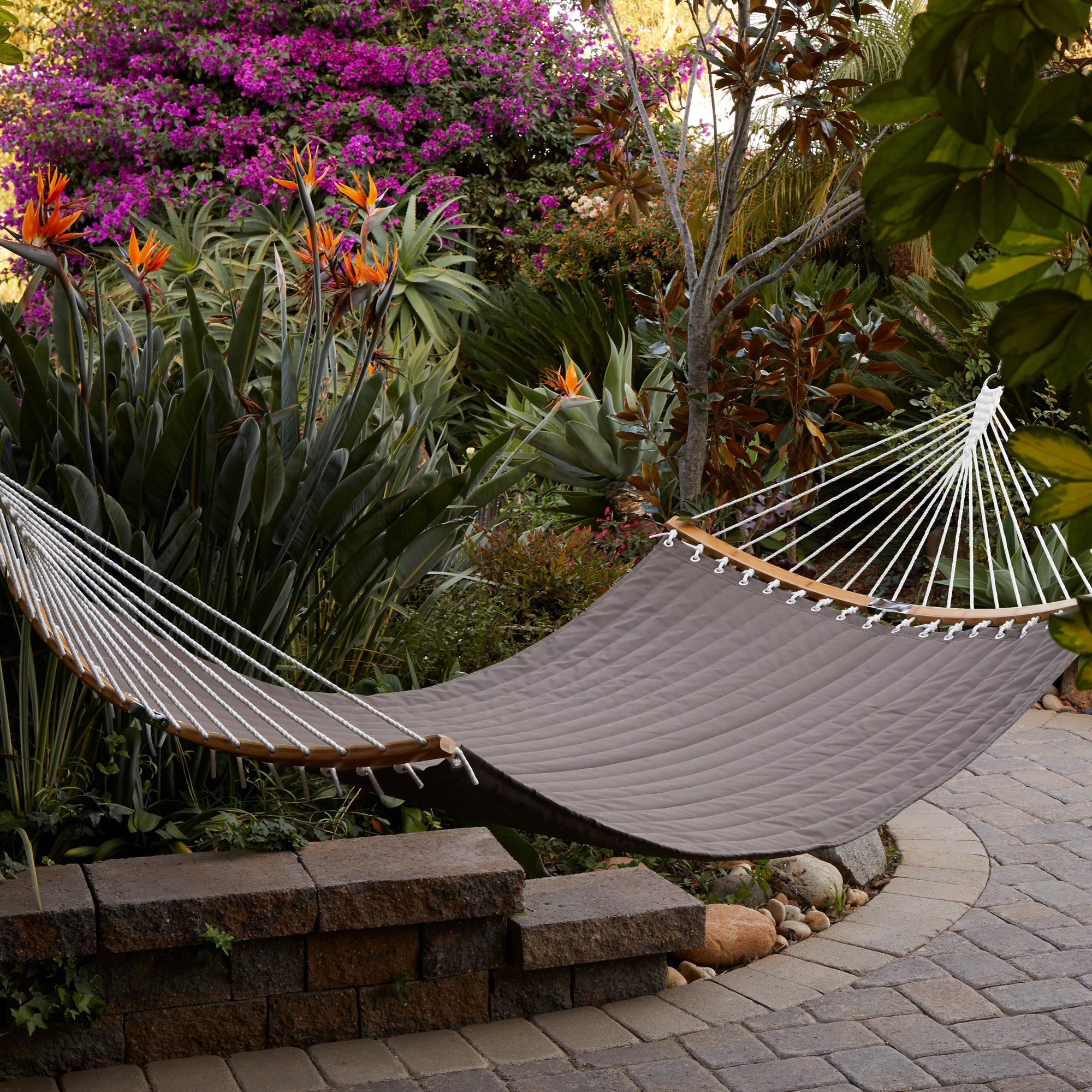 Amaliya Double Spreader Bar Hammock, Dark Taupe