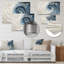 «Blue and White Coastal Spiral Of The Ocean I», formes abstraites, impression sur métal-1469001847