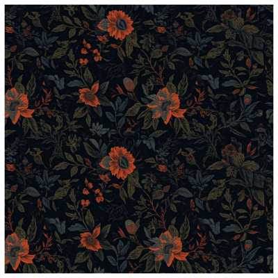 Édredon foncé à motif floral