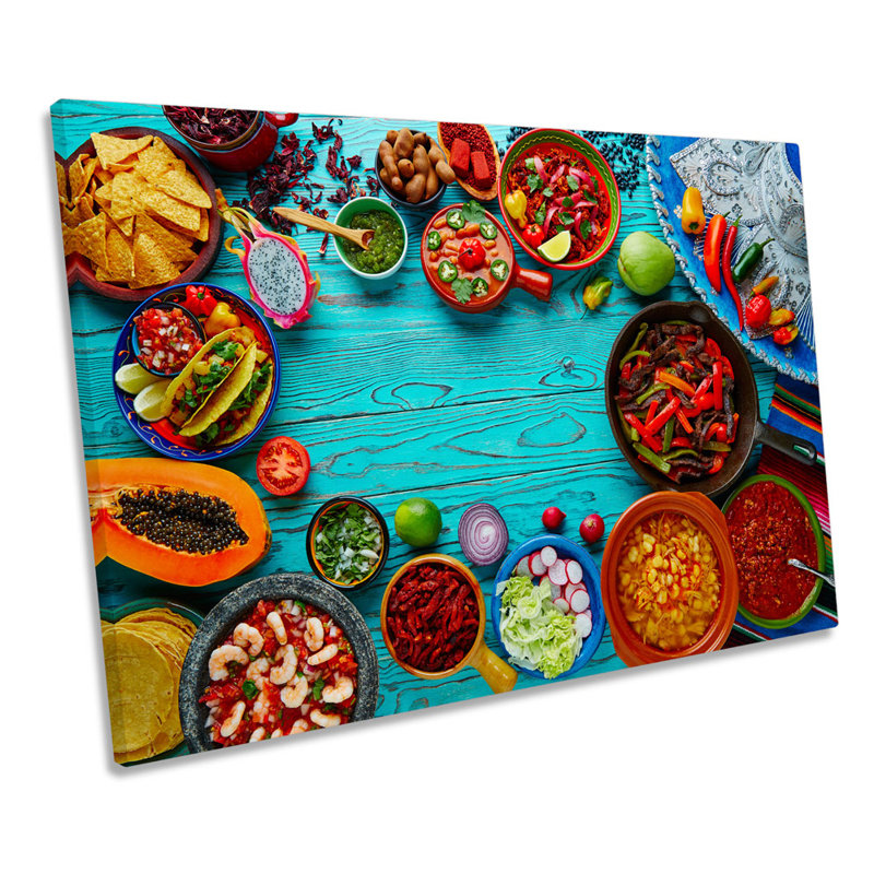 X5323 World Cuisine Foods Kitchen - Wrapped Canvas Print, 91.4cm H x 137.2cm W x 4cm D