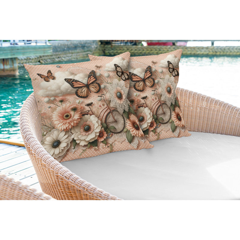 Ensemble de 2 housses de coussin Ambesonne Floral Eucalyptus, Carré, H 20 po x l 20 po