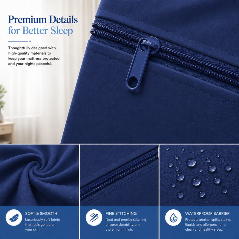 Zippered Mattress Protector Cover, Waterproof, Easy To Clean, Fits Mattress, Twin, 8"