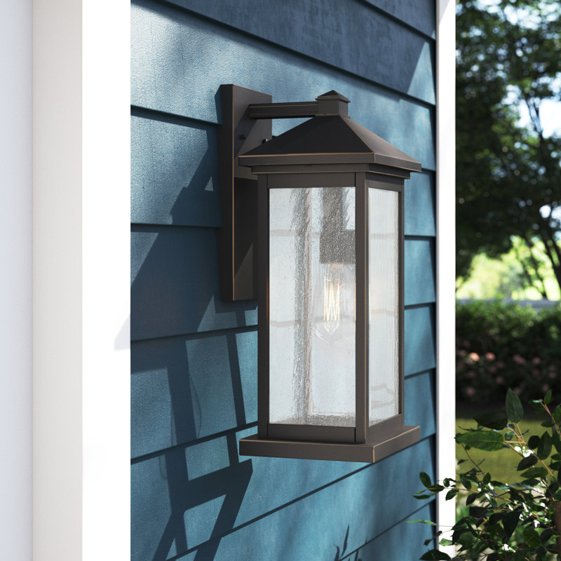 Lovette Wall Light, 18" H x 8" W x 9.25" D, Oil Rubbed Bronze, Clear Seedy