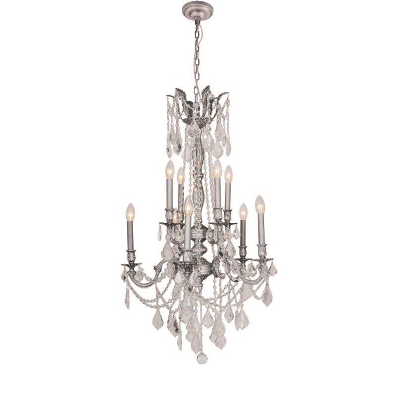 Savanna 6 - Light Dimmable Classic / Traditional Chandelier, Pewter