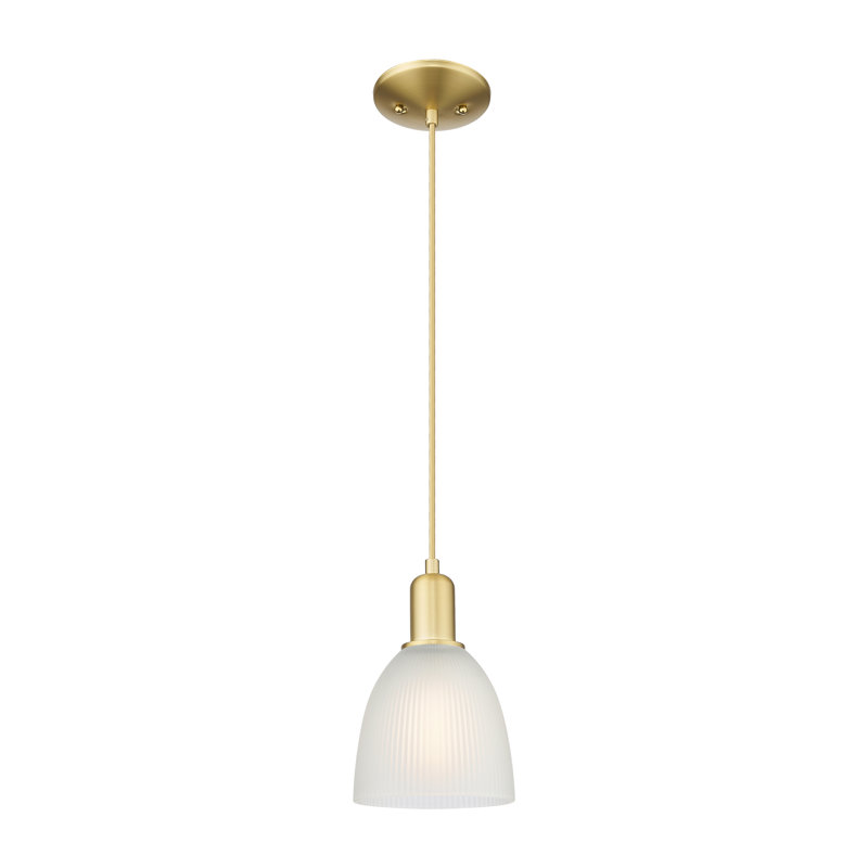 Arcadia - Candor - Mini-luminaire suspendu à cordon 5 lumières 1 po, Or satiné, Blanc